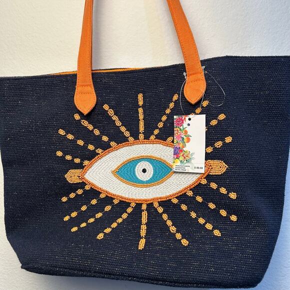 American & Beyond Evil Eye Tote beach bag - Picture 7 of 12